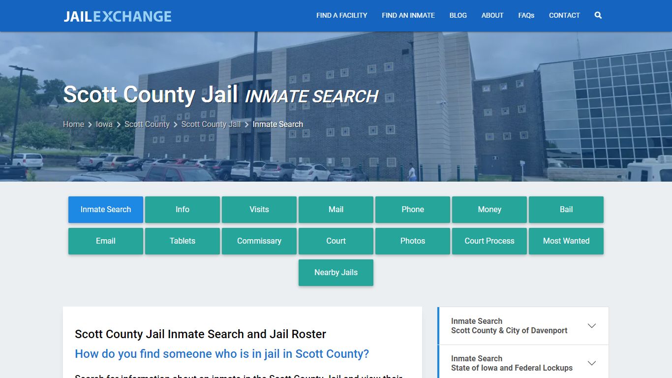 Inmate Search: Roster & Mugshots - Scott County Jail, IA