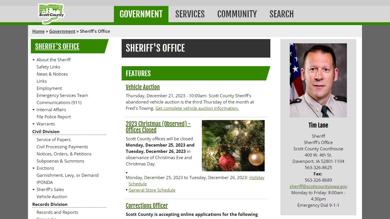 Sheriff's Office | Scott County, Iowa